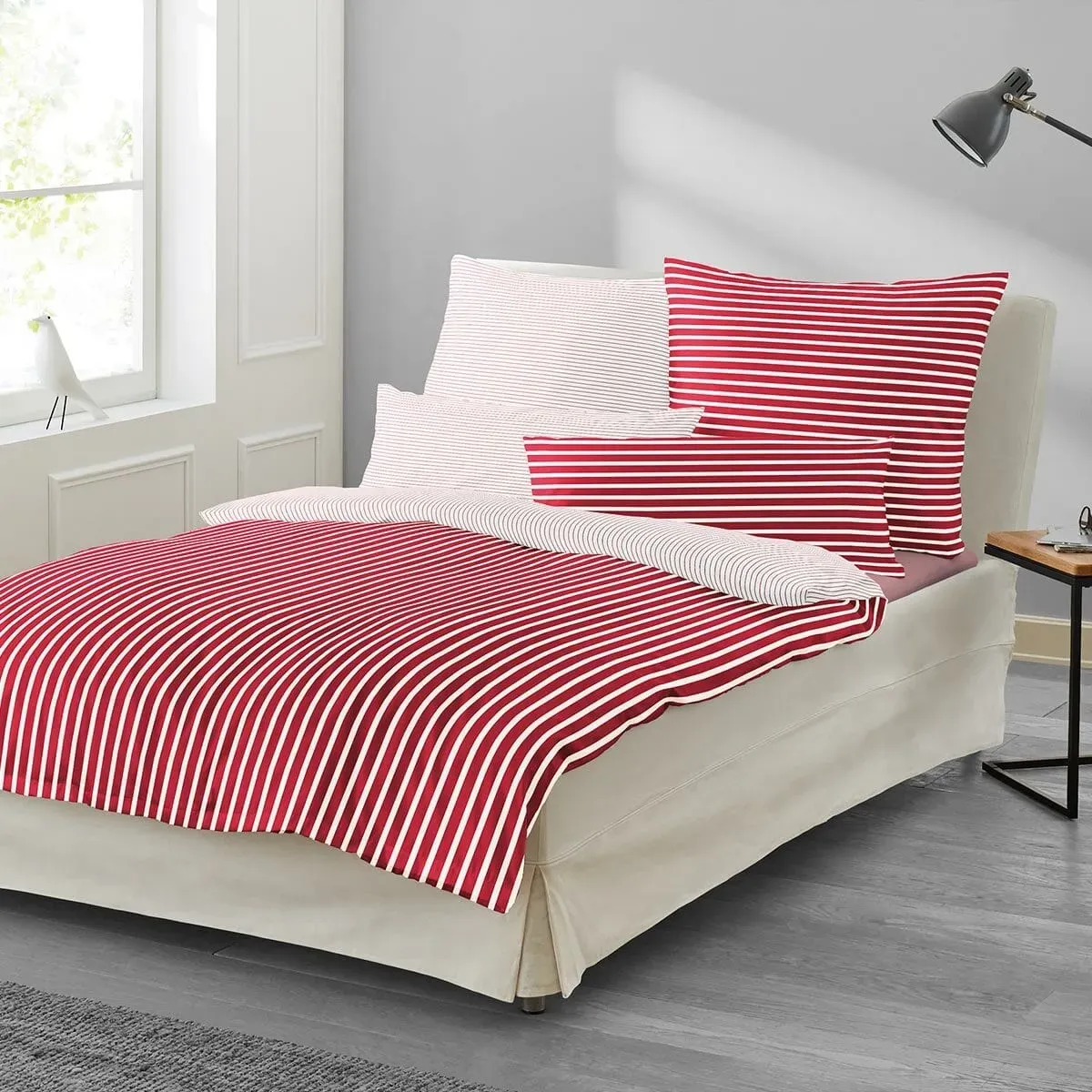 Irisette Essential Mako-Satin Bettwäsche Nora Kissenbezug einzeln 40x80 cm | rot - rot