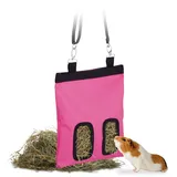 Relaxdays Heutasche 31 × 25 cm 130 g Pink/Schwarz