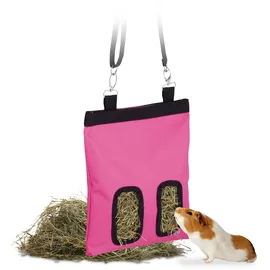 Relaxdays Heutasche 31 × 25 cm 130 g Pink/Schwarz