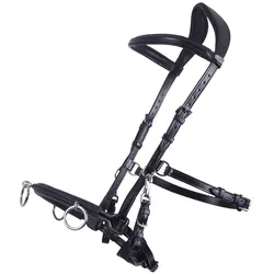 QHP Kappzaum Leder - schwarz - P