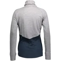 Scott Defined Merino High Neck Shirt Light Grey Melange/Dark Blue S