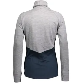 Scott Defined Merino High Neck Shirt Light Grey Melange/Dark Blue S