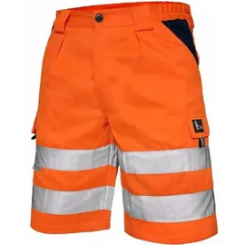 Cxs Arbeitsshorts Norwich high Visible, Warnschutz Shorts Visible, Kurze Arbeitshose in Signalfarbe, Kurze Warnschutzhose mit Reflektionsstreifen, Orange, 60 - 60
