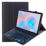 leleyo Tablet-Cover Tastatur mit Hintergrundbeleuchtung für Samsung Galaxy Tab S6 10,5 Zoll (25,6 cm), abnehmbare kabellose Tastatur QWERTY für Samsung Galaxy Tab S6, Schwarz