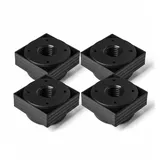 SO-TECH® Möbelfuß Sofafüße HOTEL - schwarz - mit Bodengleitern, (4-St), 4er Set, eckig, höhenverstellbar von 25 - 35 mm schwarz 3.5 cm