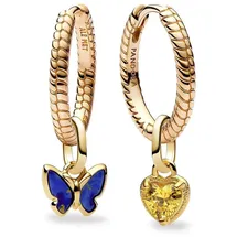 Pandora Damen-Schmuckset Creolen Schmetterling und Herz Goldfarben