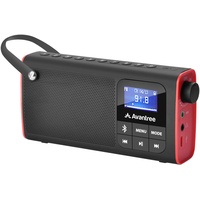 Avantree 3 in 1 Portable Tragbares FM Radio, Klein Mini Radio mit Bluetooth Lautsprecher, SD Card MP3 Player mit Akku, Auto Scan Save, LED Display, Batteriebetrieben - SP850