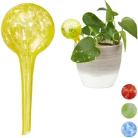 Relaxdays Bewässerungskugel 2er Set Ø 6 cm gelb