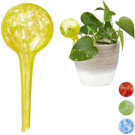 Relaxdays Bewässerungskugel 2er Set Ø 6 cm gelb
