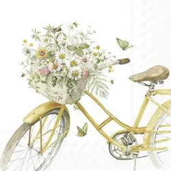 Serviette Flower Bike 20tlg. Papier Gelb
