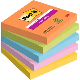 Post-it Post-it® Super Sticky Boost Haftnotizen extrastark farbsortiert, 5 Blöcke