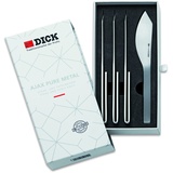 Friedr. Dick F. DICK Pure Metal Ajax Steakmesser-Set (4-teilig, Messer Set, breites Klingenblatt, geschwungene Schneide, hochwertige Stahllegierung, Steakbesteck) 81584000, Grau, 22 cm