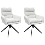byLIVING Esszimmerstuhl Pura Cordbezug off-white schwarz 2er Set