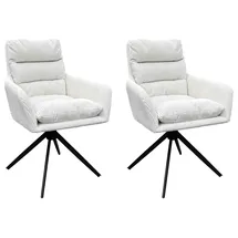 byLIVING Esszimmerstuhl Pura Cordbezug off-white schwarz 2er Set
