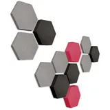 platino24 Akustikplatte platino24 Akustikpaneele 12 Elemente Edition LOFT 3D I Ø 300mm bunt