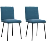 vidaXL Esszimmerstühle 2 Stk. Blau Samt