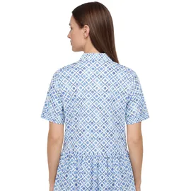 Cartoon Blusenkleid mit Muster Weiß/Hellblau 38