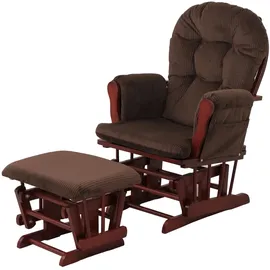 MCW Relaxsessel MCW-C76 Cord 320 g/m2 80 x 100 x 80 cm Braun mit Hocker