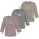 3er Pack Baby Merino Longsleeve Taupo in Beige/Grau/Rosa Gr 110/116
