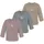 normani Outdoor Sports 3er Pack Baby Merino Longsleeve Taupo in Beige/Grau/Rosa | Gr.: 110/116