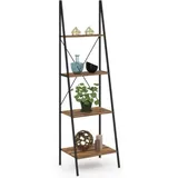 Hawkins Leiterregal mit 4 Ebenen aus dunklem Holz Industriedesign 170 cm