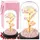 Wisam® Aufbewahrungsbox Ewige Rose Glaskuppel LED Kristall 21,5 cm 1-tlg. rosa