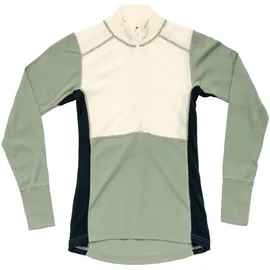Devold Lauparen Merino 190 Zip Neck Langarmshirt Damen Raw White/Fog/Ink L