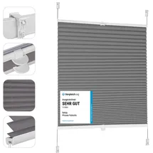 Sekey Plissee ohne Bohren Verdunkelung, Fenster Plissee Klemmfix Jalousie 55 cm breit, Verspannt Blickdicht Sonnenschutz Fensterollo, Dunkelgrau