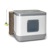 Karlie Katzentoilette Cube II Kunststoff - Grau - 48x40x43 cm - Weiß