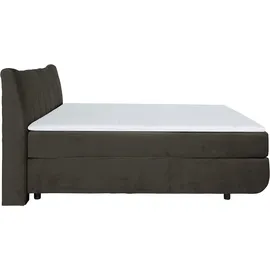 Home Affaire Boxspringbett HOME AFFAIRE "Océane", grau (stone), B:190cm L:221cm, Komplettbetten, Boxspringbett, Bodenfrei- wirkt freischwebend, verschiedene Härtegrade (auch H4)