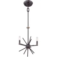 Elstead Lighting Kronleuchter Hängelampe Pendelleuchte Bronze D 33 cm 3 Flammig Esszimmerlampe