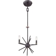Elstead Lighting Kronleuchter Hängelampe Pendelleuchte Bronze D 33 cm 3 Flammig Esszimmerlampe