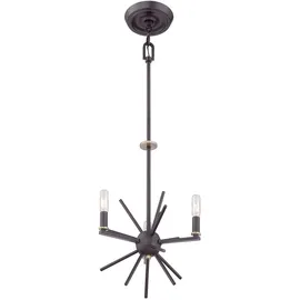 Elstead Lighting Kronleuchter Hängelampe Pendelleuchte Bronze D 33 cm 3 Flammig Esszimmerlampe