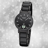 Armband-Uhr Funkwerk Metall schwarz FR-266 Damen Uhr Regent Funkuhr URFR266