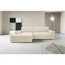 werk2 Ecksofa WERK2 "Rotterdam-L, kuschelweicher Cord oder Breitcord, L-Form, Breite 267 cm", beige (natur), B:267cm H:85cm T:165cm, 90% Polyester, 10% Nylon, Sofas, Ecksofa, Design Ecksofa mit Schlaffunktion & Bettkasten, Cord, Natur