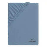 Sansibar Spannbettlaken Baumwolle-Jersey-Elasthan 90 x 100 - 190 x 200 cm Blau