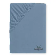Sansibar Spannbettlaken Baumwolle-Jersey-Elasthan 90 x 100 - 190 x 200 cm Blau