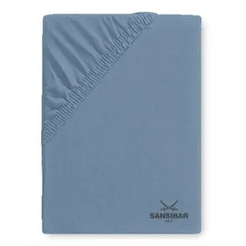 Sansibar Spannbettlaken Baumwolle-Jersey-Elasthan 90 x 100 - 190 x 200 cm Blau
