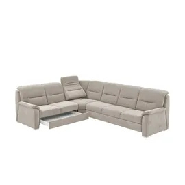 meinSofa Eckcouch Flachgewebe 2-Sitzer Creme