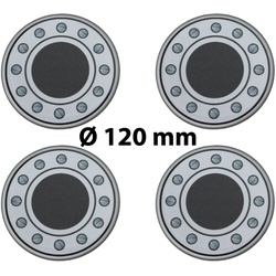 4 x Ø 120 mm Polymere Aufkleber / Schrauben-Optik / Nabenkappen, Felgendeckel