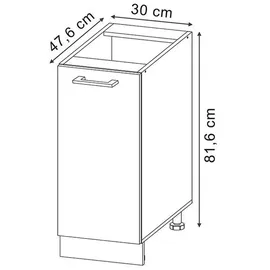 Vicco Apothekerschrank R-Line 30 x 0 x 0 cm Weiß