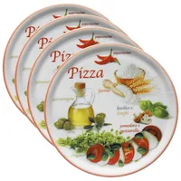 MamboCat Pizzateller 4er Set Pizzateller Napoli Pizzafoods rot 31cm - 04019#ZP2