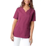 CLINIC DRESS Schlupfkasack Damen Kasack für die Pflege 1/2 Arm Regular Fit Länge ca. 70 cm 50% Baumwolle 95 Grad Wäsche Berry 3XL - 3XL