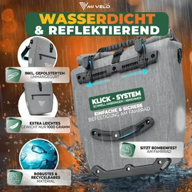 MIVELO 2in1 Fahrradtasche Gepäckträgertasche grau