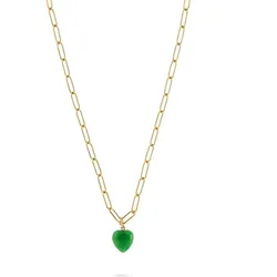 GMK Collection Kette Edelstahl, Farbstein One Size Damen 