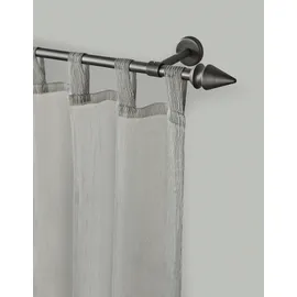 GARESA Gardinenstange SPYRNA, Ø 16 mm, 1-läufig, Wunschmaßlänge, mit Bohren, verschraubt, Holzwerkstoff, Metall, Vorhanggarnitur, verlängerbar, Spitze, ohne Ringe schwarz Ø 16 mm x 170 cm