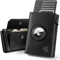 DODENSHA® Airtag Wallet Herren mit XL Münzfach I MagSnap Kartenetui Herren I Smart Airtag Wallet für 10+ Karten I Geldbörse Herren mit RFID Schutz I Portmonee Herren mit AirTag* Fach I Carbon