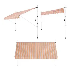 DETEX Klemmmarkise 400 cm orange/weiß