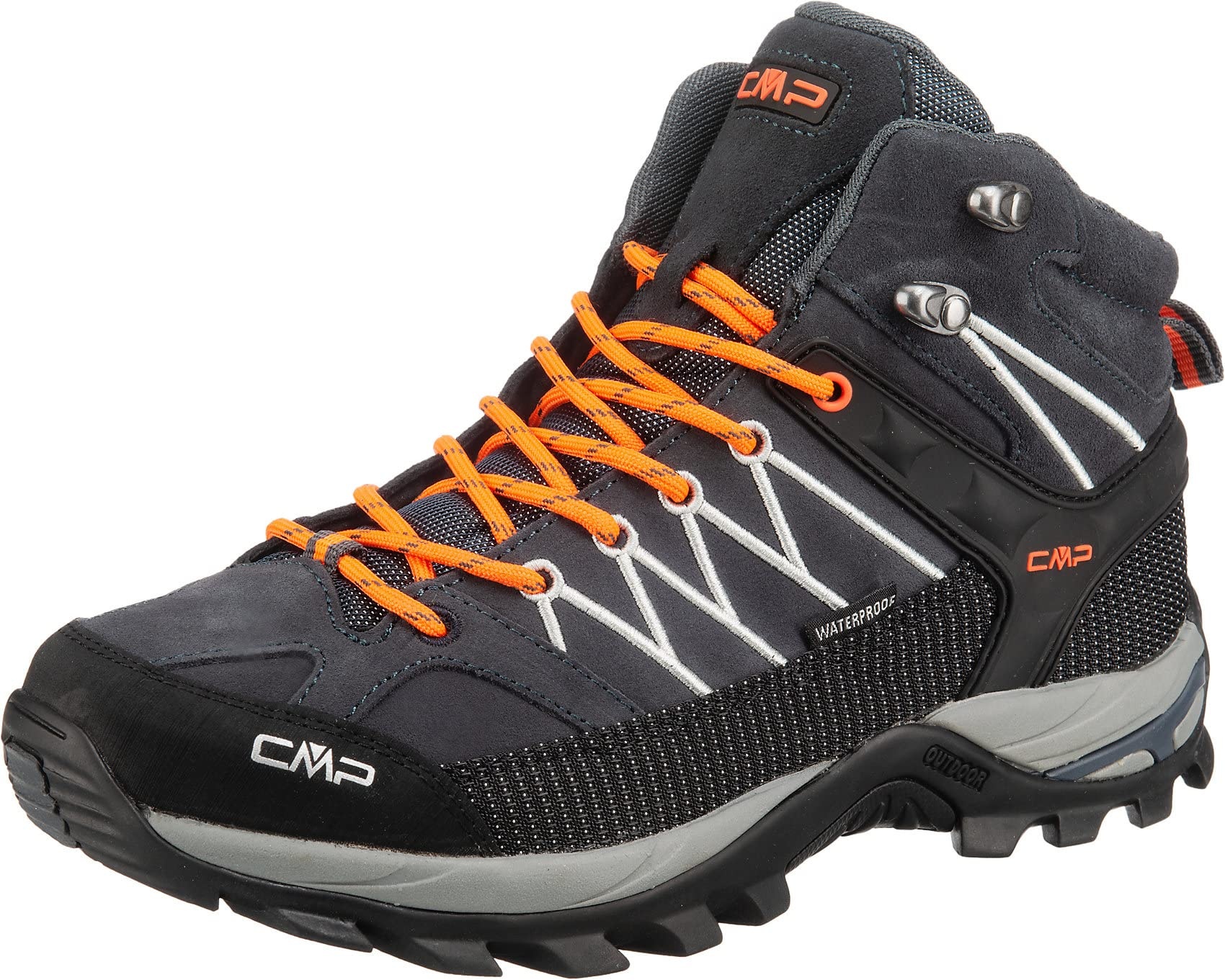 CMP - Rigel Mid Trekking Shoes Wp, Antracite-Flash Orange, 42