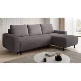 m-punkt Wohnlandschaft Ecksofa RIMINI Cord Grau